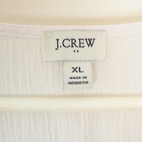 J Crew Women's XL Top Boho BeachTunic Cover-Up Layering White Tassels Fringe - Picture 3 of 9